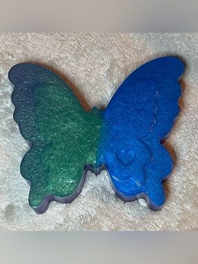 Handmade Butterfly Paperweight or Decor  in Purple, Green and Blue